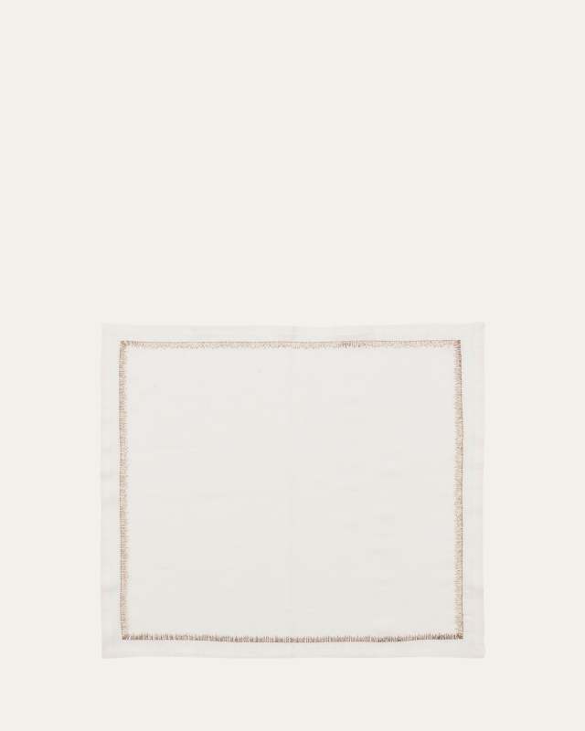 Filament Embroidered Linen Napkin